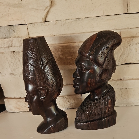 Hand-Carved Wooden Busts - Picture 2 of 6
